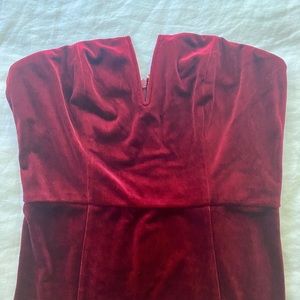 NWT Leche size Medium velvet red strapless dress